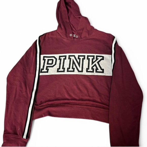 PINK Crop Hoodie - Picture 2 of 3